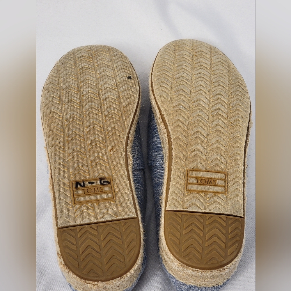 Toms Chambray Espadrille Flats Size 5.5 - Picture 7 of 12